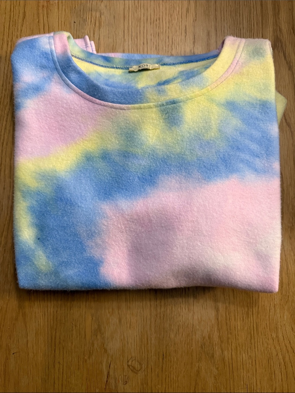 Kori Pastel Tie-Dye Crewneck Sweater - Pink, Blue & Yellow